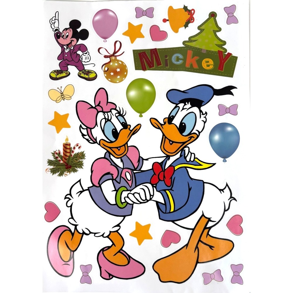 Disney Peel Stick Decor Wall Decals Mickey Donald Friends Holidays 124 Pieces